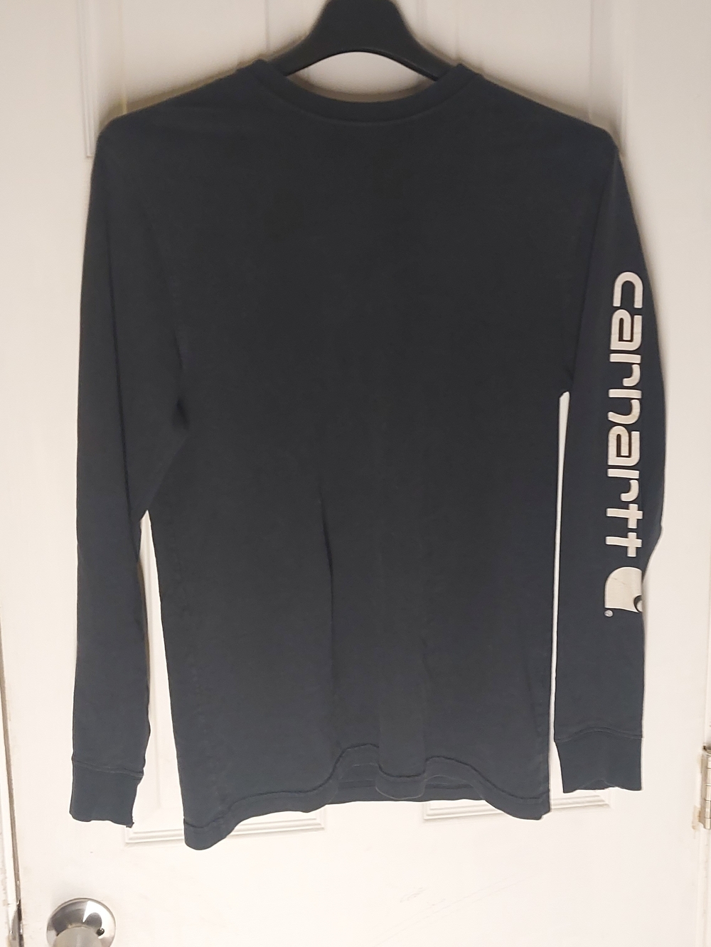 Vintage Carhartt Black Long Sleeve Tee with White Sleeve Logo